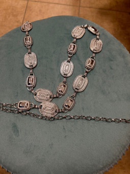 Cinturón eslabones plateado