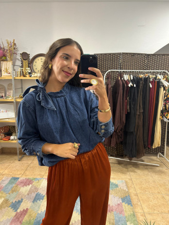 Blusa vaquera lazada