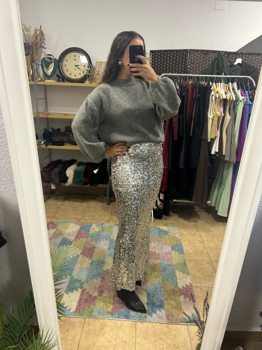 Falda larga lentejuelas