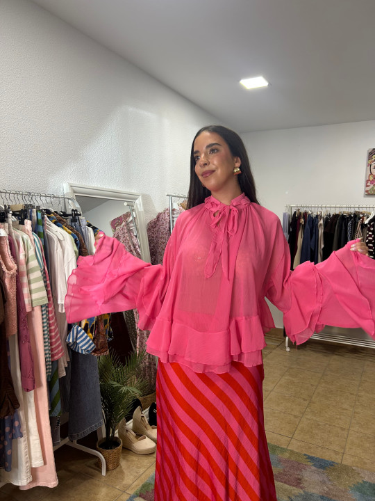 Blusa lazada volantes