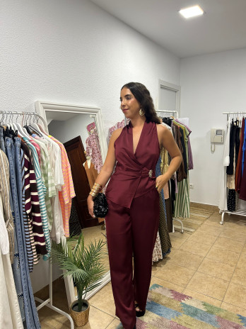 Pantalón pinza satinado