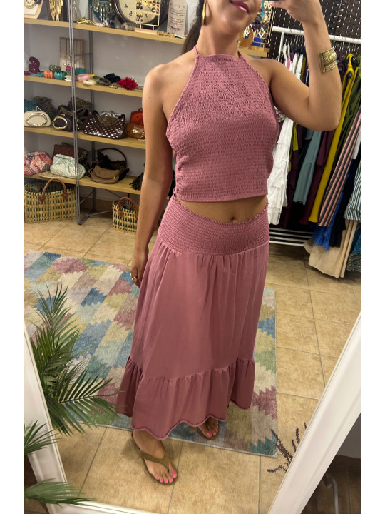 Falda nido de abeja