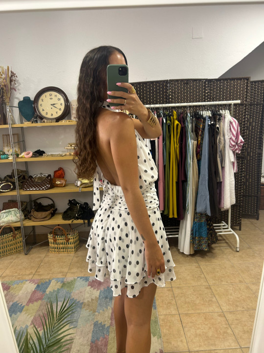 Vestido halter lunares