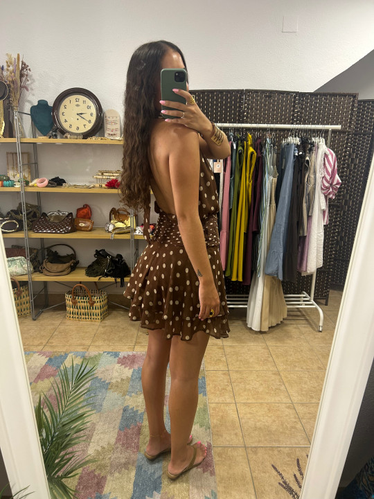 Vestido halter lunares