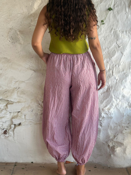 Pantalón bombacho vichy