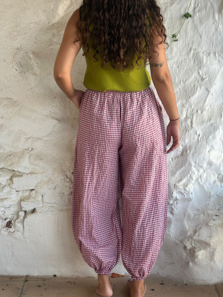 Pantalón bombacho vichy